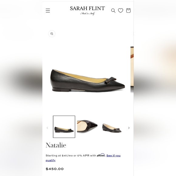 Sarah Flint Natalie Flats w Bow in Black Vachetta Size 10 (41) Made in Italy - Picture 13 of 16